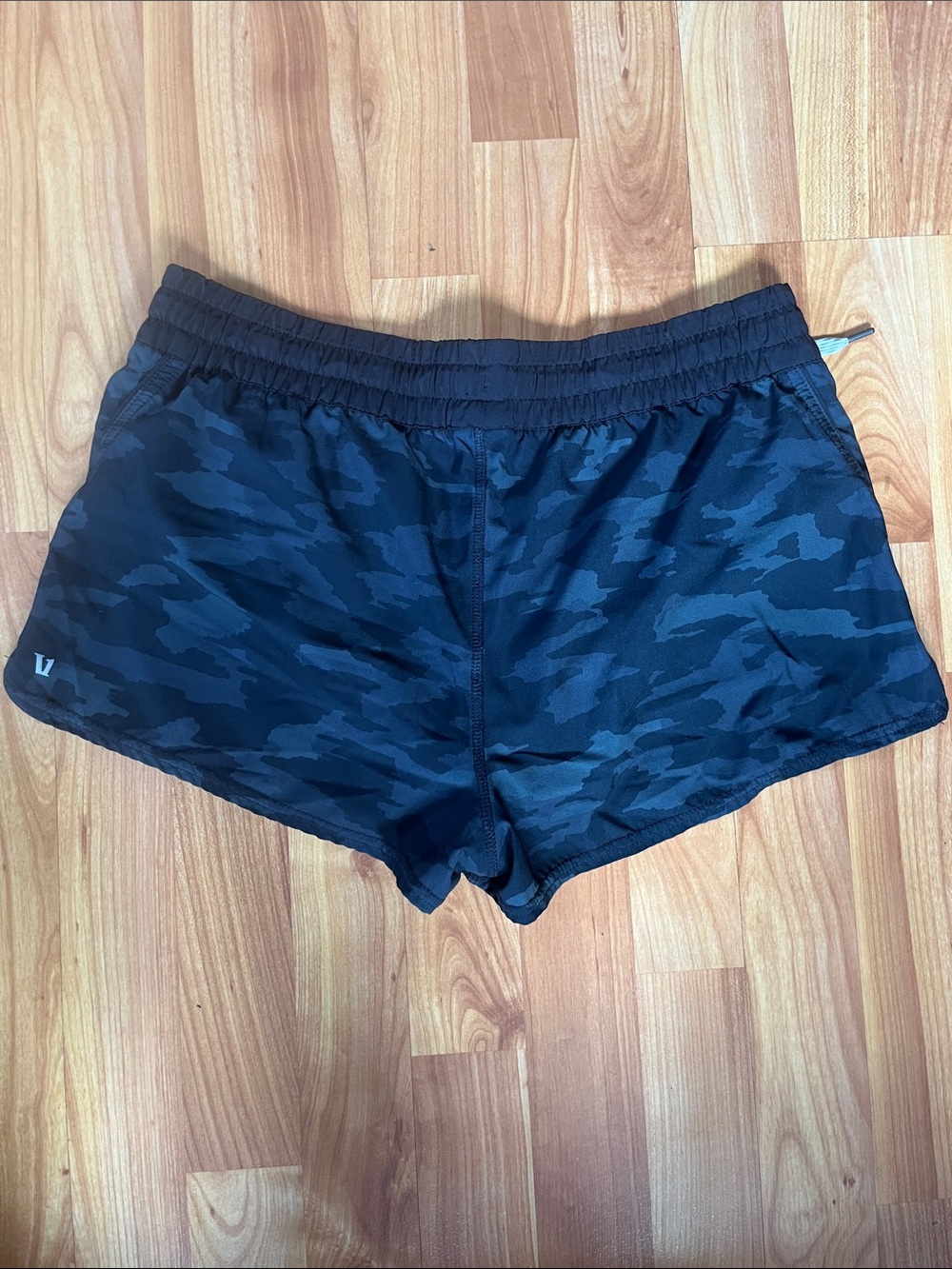 Vuori Black/Gray Camo Running Shorts